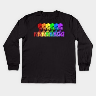 Gay Skeleton Rainbow Kids Long Sleeve T-Shirt
